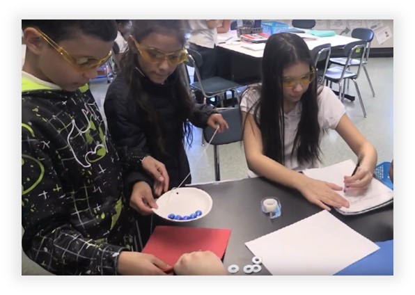 Student group completing experiment