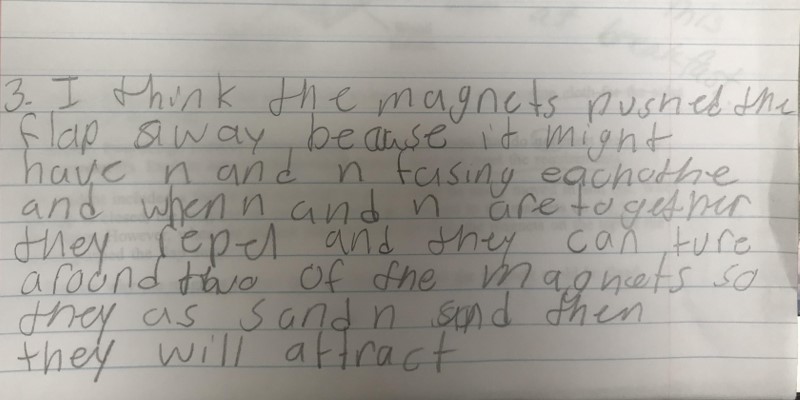 Student's written response
