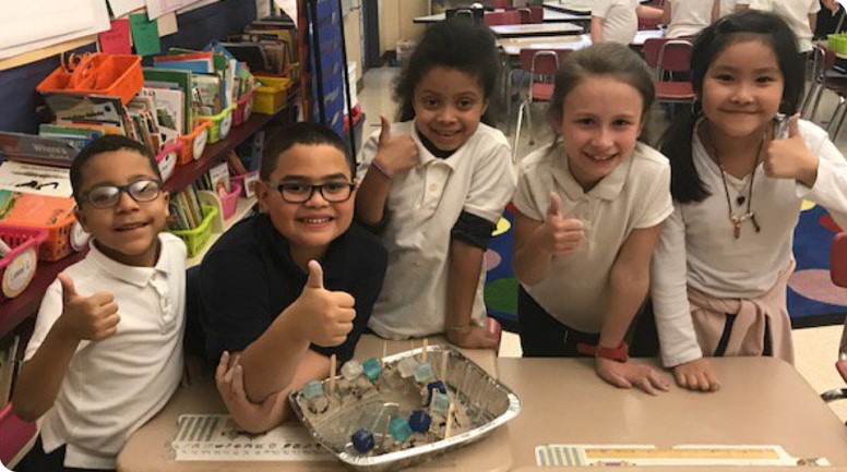 Hands on learning with elementary science students