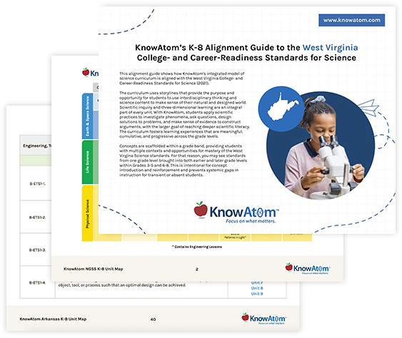 k-8 alignment guide for west virginia public schools science standards of learning