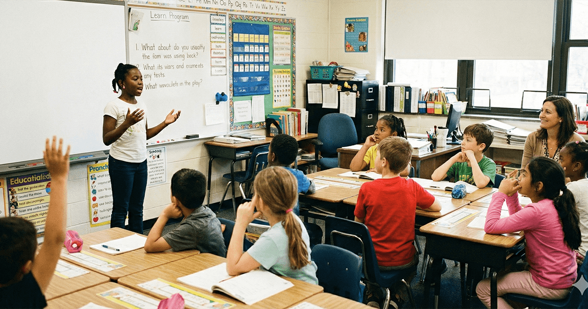 students running with their ideas in discussion